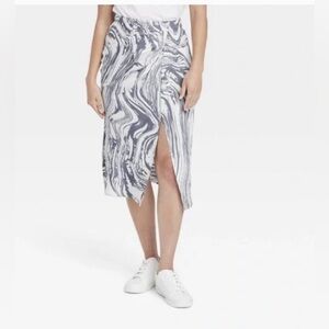 A New Day Gray and White Asymmetrical Pencil Skirt (NWT)